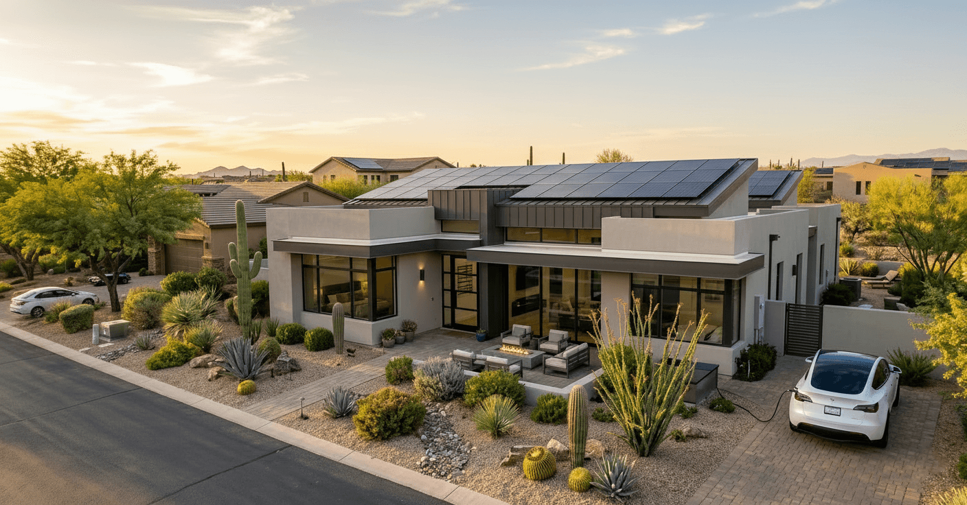 Modern Arizona Home with Solar Panels